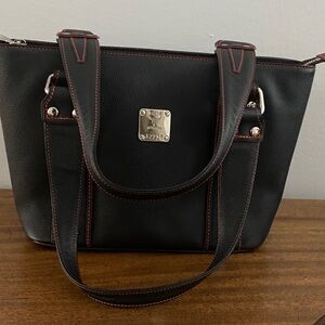 MCM Black Pebbled Leather Satchel/Top Handle Bag w/Dust Bag